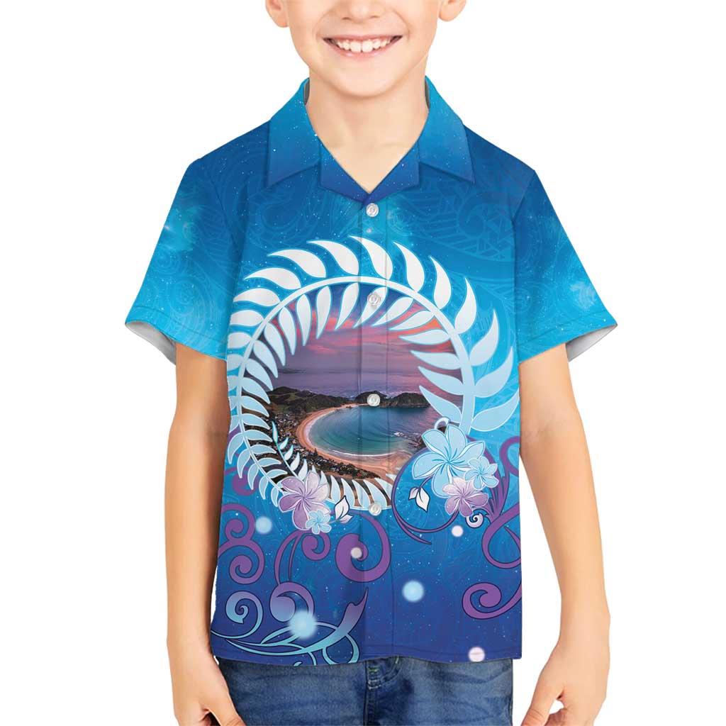 New Zealand Matapouri Beach Landscape Family Matching Long Sleeve Bodycon Dress and Hawaiian Shirt