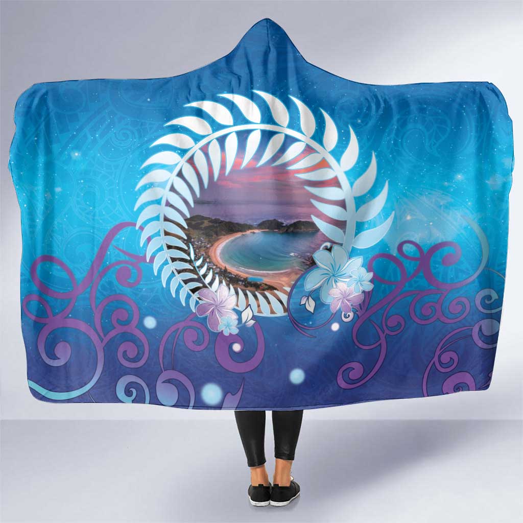 New Zealand Matapouri Beach Landscape Hooded Blanket LT05 One Size Blue - Polynesian Pride