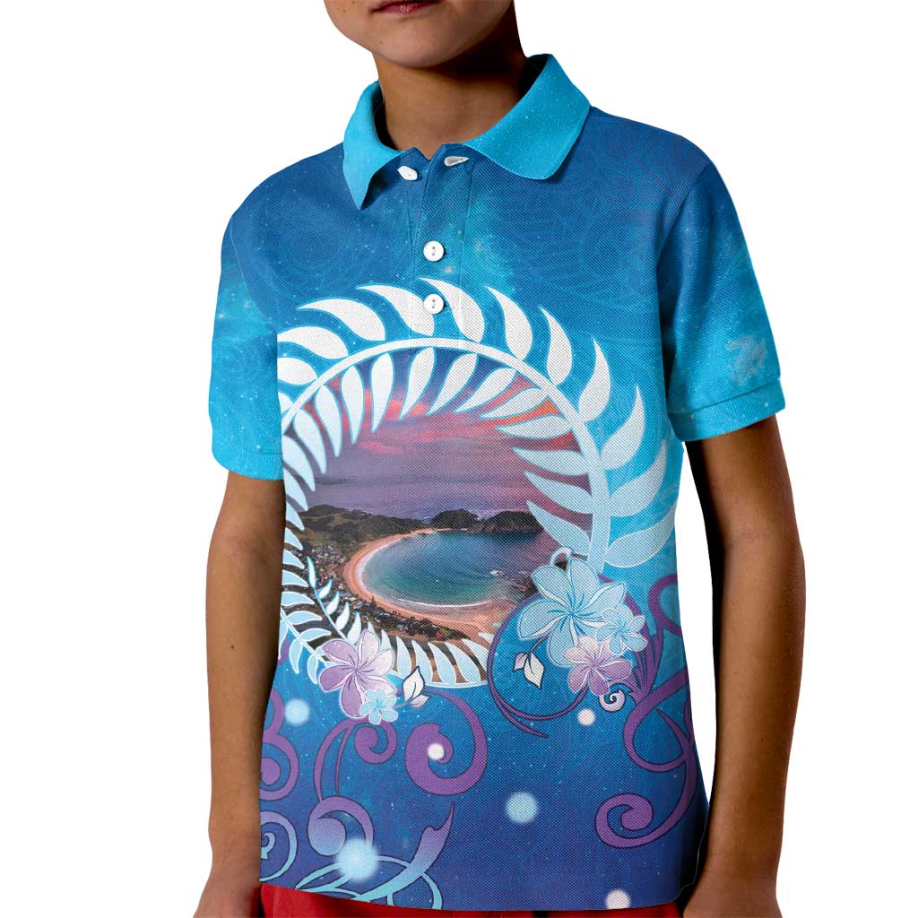 New Zealand Matapouri Beach Landscape Kid Polo Shirt