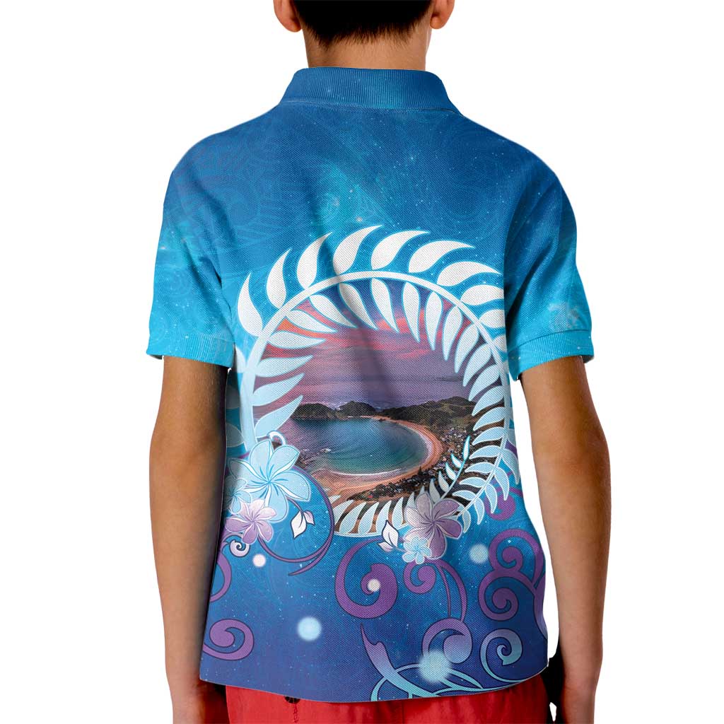 New Zealand Matapouri Beach Landscape Kid Polo Shirt