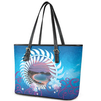 New Zealand Matapouri Beach Landscape Leather Tote Bag LT05 - Polynesian Pride