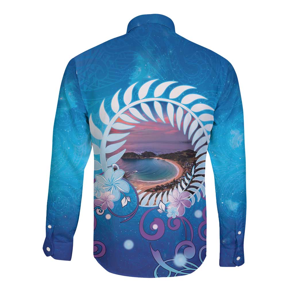 New Zealand Matapouri Beach Landscape Long Sleeve Button Shirt