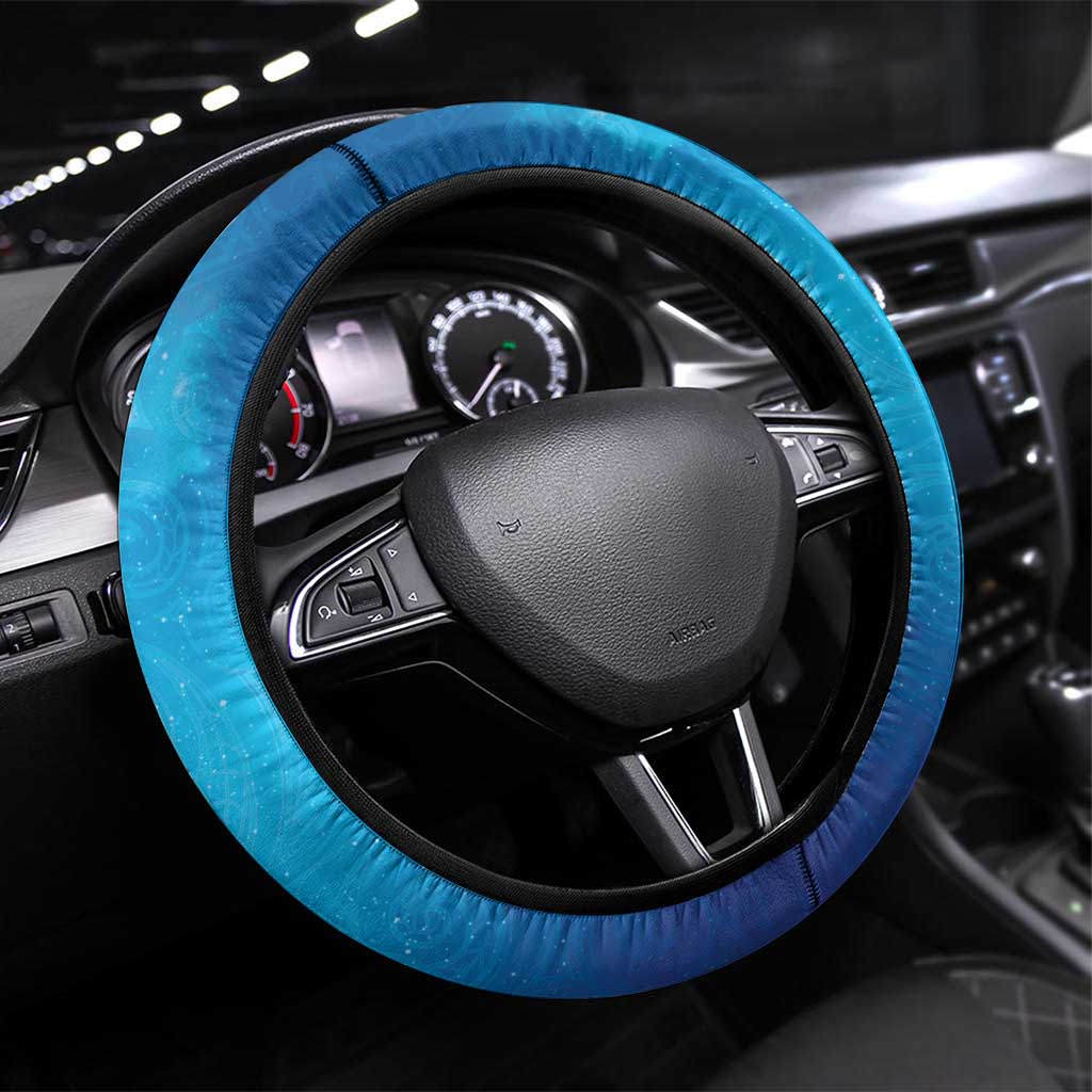 New Zealand Matapouri Beach Landscape Steering Wheel Cover LT05 Universal Fit Blue - Polynesian Pride