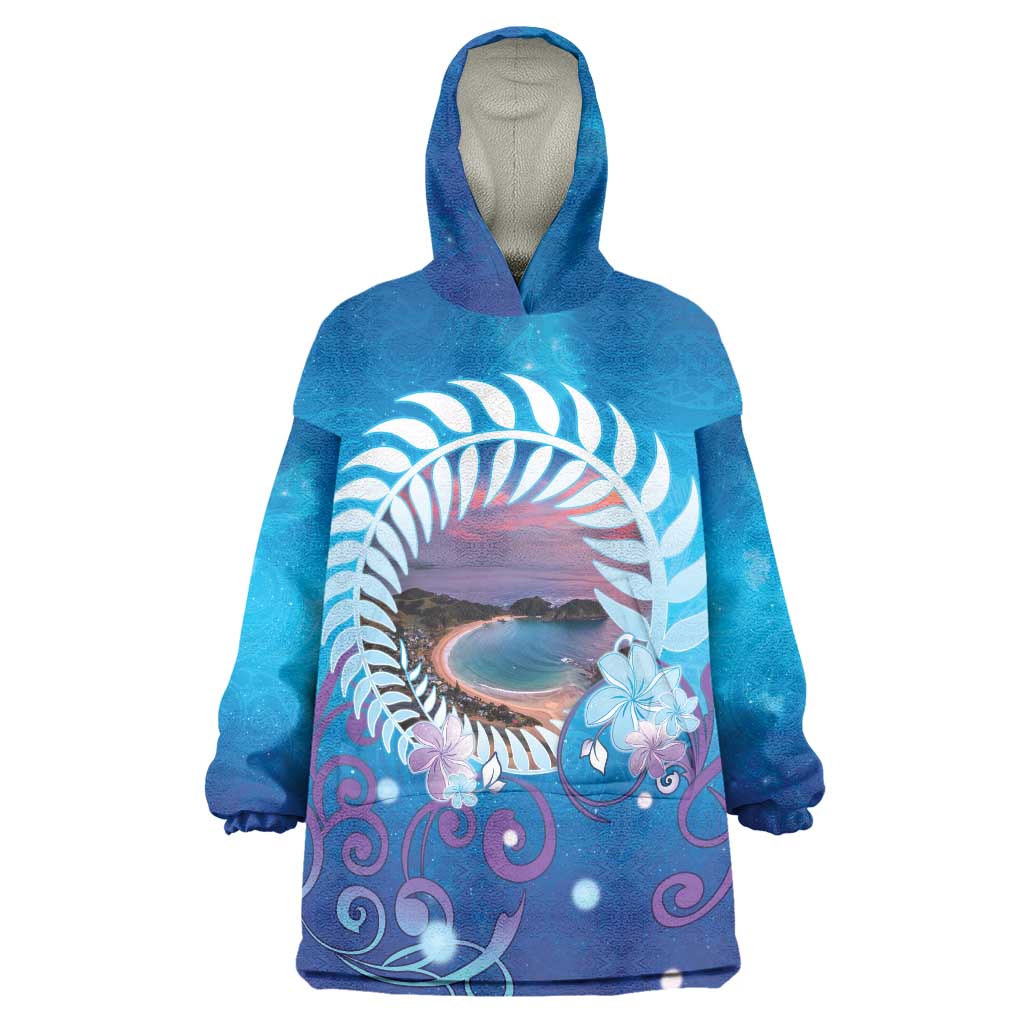 New Zealand Matapouri Beach Landscape Wearable Blanket Hoodie LT05 One Size Blue - Polynesian Pride