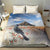 New Zealand Mount Taranaki Landscape Bedding Set Kokako Bird Polynesian Style