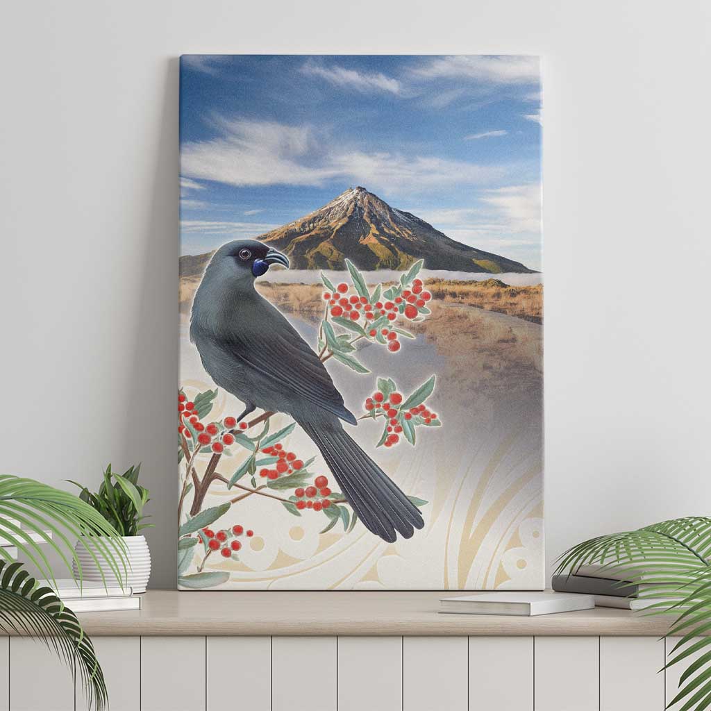 New Zealand Mount Taranaki Landscape Canvas Wall Art Kokako Bird Polynesian Style LT05 - Polynesian Pride