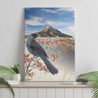 New Zealand Mount Taranaki Landscape Canvas Wall Art Kokako Bird Polynesian Style LT05 - Polynesian Pride