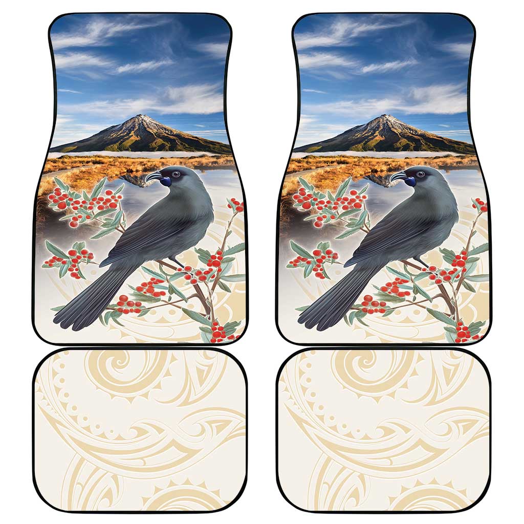 New Zealand Mount Taranaki Landscape Car Mats Kokako Bird Polynesian Style LT05 - Polynesian Pride