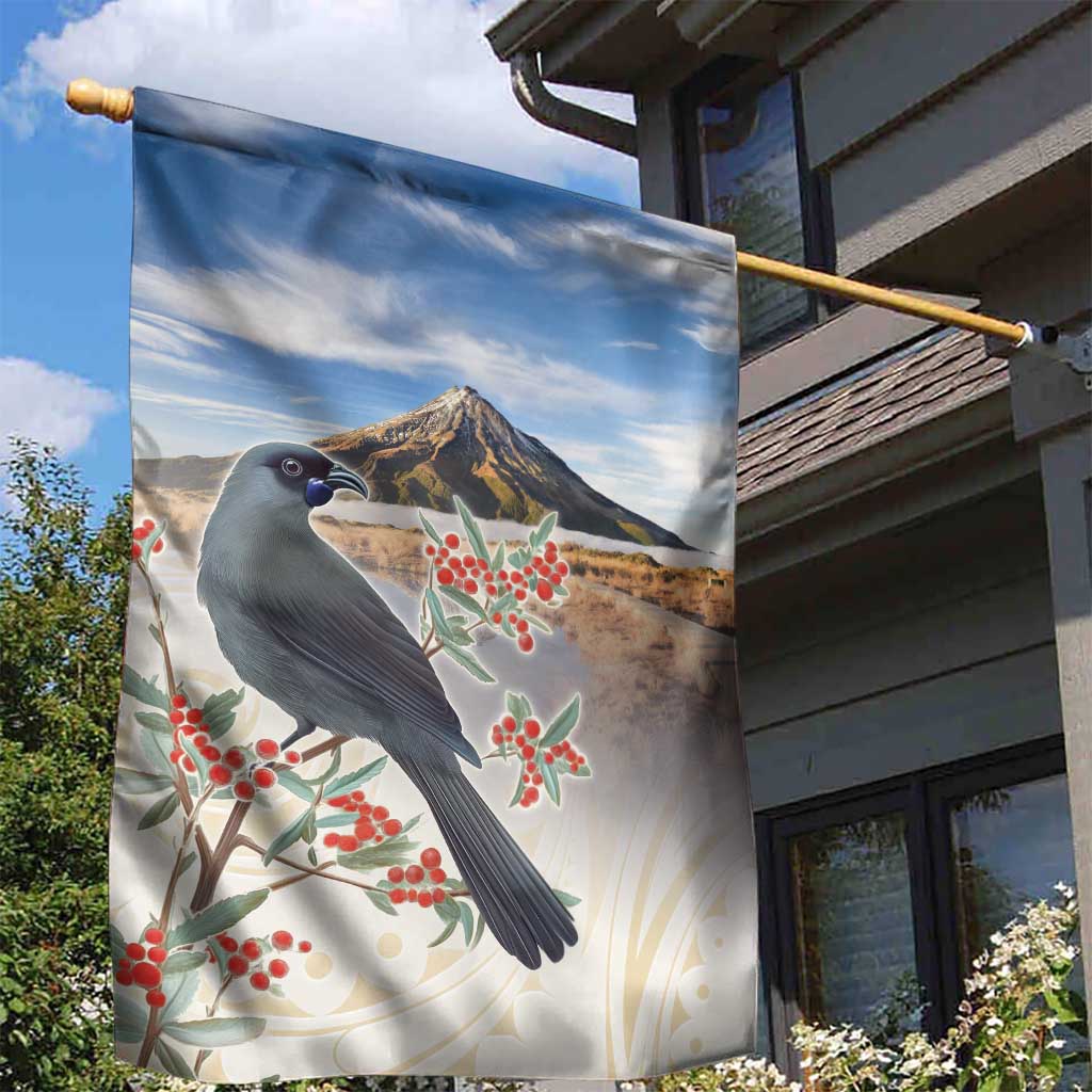 New Zealand Mount Taranaki Landscape Garden Flag Kokako Bird Polynesian Style LT05 - Polynesian Pride