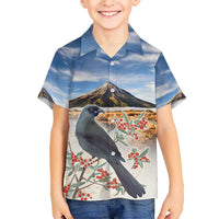 New Zealand Mount Taranaki Landscape Hawaiian Shirt Kokako Bird Polynesian Style LT05 - Polynesian Pride