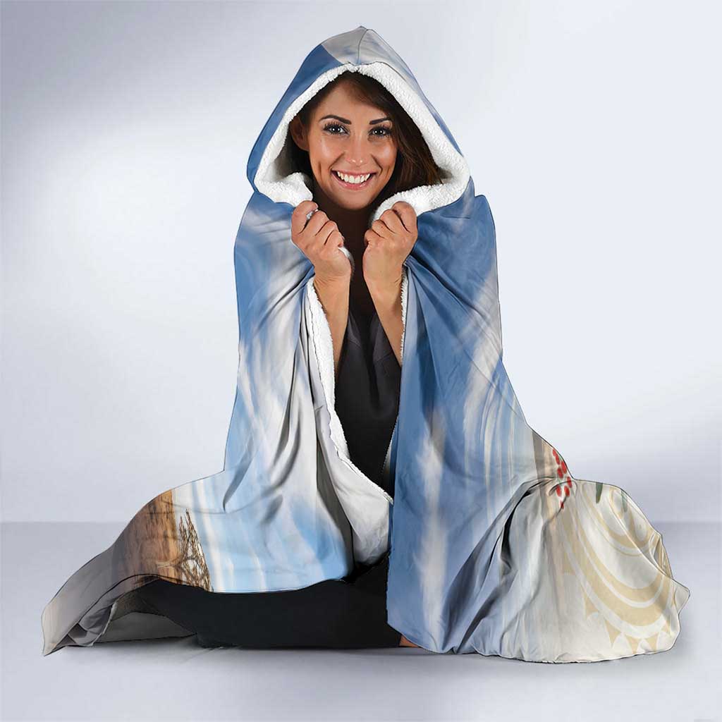 New Zealand Mount Taranaki Landscape Hooded Blanket Kokako Bird Polynesian Style LT05 - Polynesian Pride
