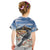 New Zealand Mount Taranaki Landscape Kid T Shirt Kokako Bird Polynesian Style