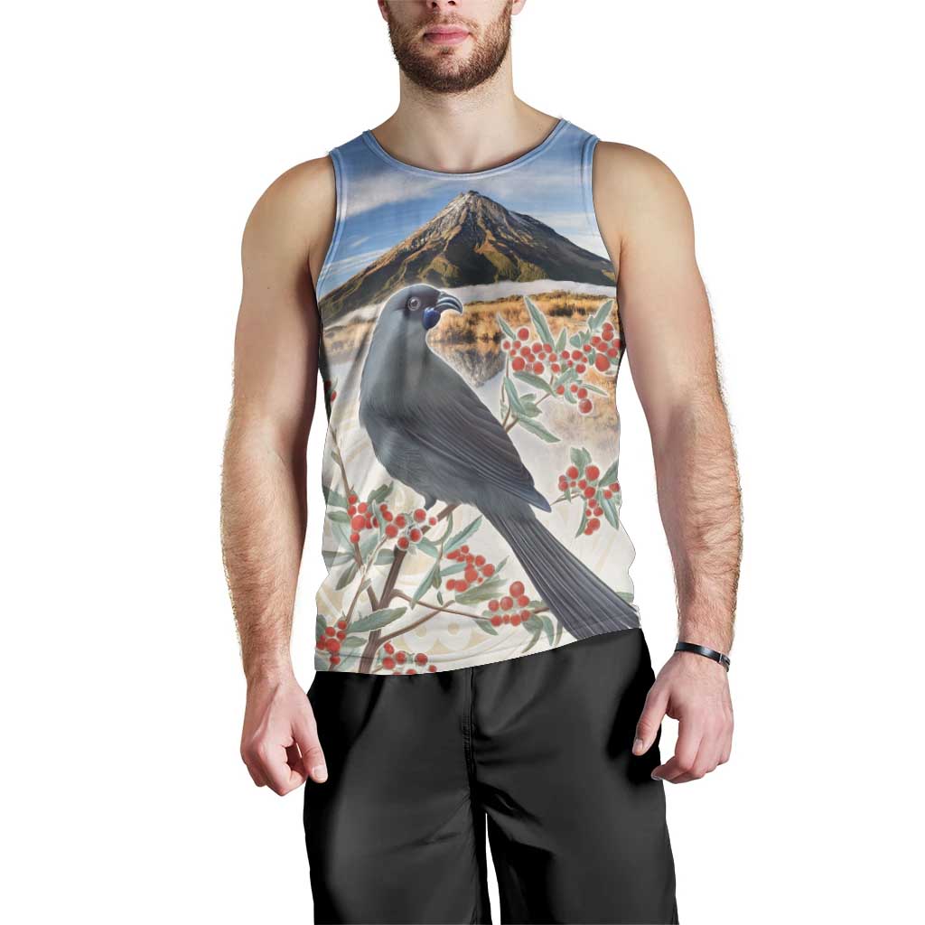New Zealand Mount Taranaki Landscape Men Tank Top Kokako Bird Polynesian Style LT05 - Polynesian Pride