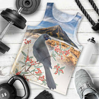 New Zealand Mount Taranaki Landscape Men Tank Top Kokako Bird Polynesian Style LT05 - Polynesian Pride