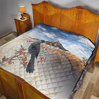 New Zealand Mount Taranaki Landscape Quilt Kokako Bird Polynesian Style