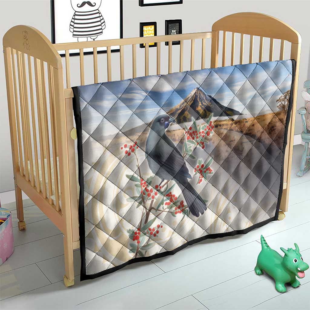 New Zealand Mount Taranaki Landscape Quilt Kokako Bird Polynesian Style