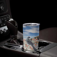 New Zealand Mount Taranaki Landscape Tumbler Cup Kokako Bird Polynesian Style LT05 - Polynesian Pride