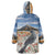 New Zealand Mount Taranaki Landscape Wearable Blanket Hoodie Kokako Bird Polynesian Style