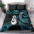 New Zealand Aotearoa Bedding Set Maori Manaia Paua Shell Glitter Turquoise