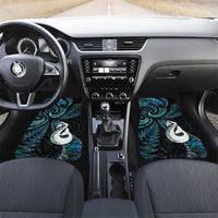 New Zealand Aotearoa Car Mats Maori Manaia Paua Shell Glitter Turquoise LT05 Set 2pcs - Front Turquoise - Polynesian Pride