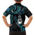 New Zealand Aotearoa Family Matching Off Shoulder Maxi Dress and Hawaiian Shirt Maori Manaia Paua Shell Glitter Turquoise