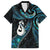 New Zealand Aotearoa Family Matching Off Shoulder Maxi Dress and Hawaiian Shirt Maori Manaia Paua Shell Glitter Turquoise