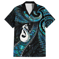 New Zealand Aotearoa Hawaiian Shirt Maori Manaia Paua Shell Glitter Turquoise LT05 Turquoise - Polynesian Pride