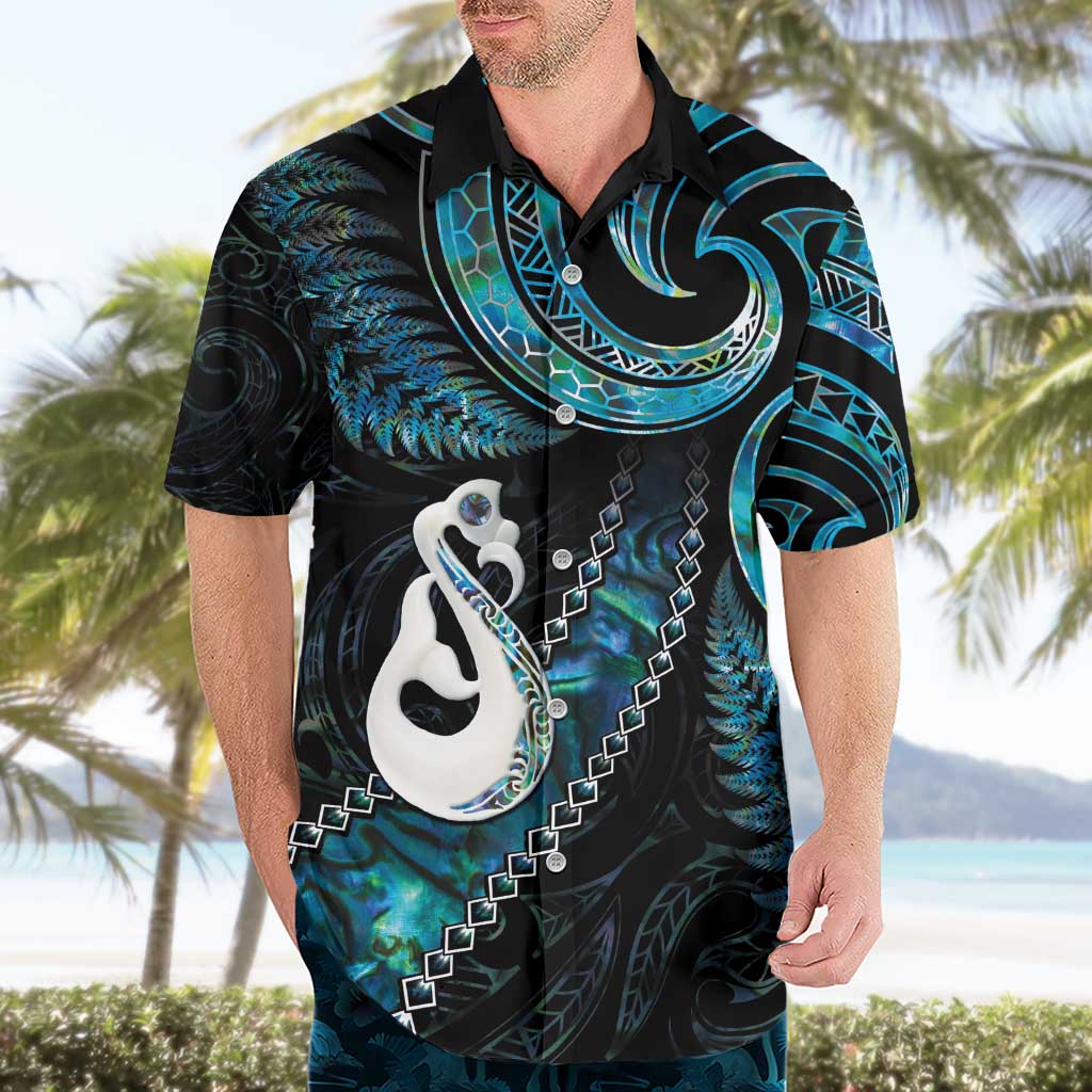 New Zealand Aotearoa Hawaiian Shirt Maori Manaia Paua Shell Glitter Turquoise LT05 - Polynesian Pride