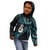 New Zealand Aotearoa Kid Hoodie Maori Manaia Paua Shell Glitter Turquoise