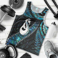 New Zealand Aotearoa Men Tank Top Maori Manaia Paua Shell Glitter Turquoise LT05 - Polynesian Pride