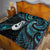 New Zealand Aotearoa Quilt Maori Manaia Paua Shell Glitter Turquoise