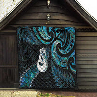 New Zealand Aotearoa Quilt Maori Manaia Paua Shell Glitter Turquoise