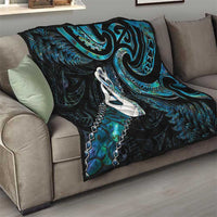 New Zealand Aotearoa Quilt Maori Manaia Paua Shell Glitter Turquoise