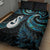 New Zealand Aotearoa Quilt Bed Set Maori Manaia Paua Shell Glitter Turquoise