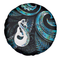 New Zealand Aotearoa Spare Tire Cover Maori Manaia Paua Shell Glitter Turquoise LT05 - Polynesian Pride