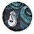 New Zealand Aotearoa Spare Tire Cover Maori Manaia Paua Shell Glitter Turquoise