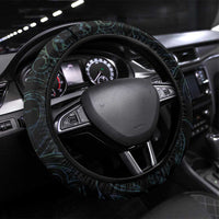 New Zealand Aotearoa Steering Wheel Cover Maori Manaia Paua Shell Glitter Turquoise LT05 Universal Fit Turquoise - Polynesian Pride