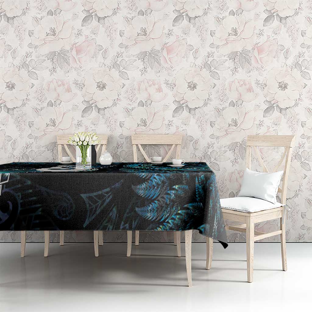 New Zealand Aotearoa Tablecloth Maori Manaia Paua Shell Glitter Turquoise LT05 - Polynesian Pride