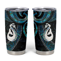 New Zealand Aotearoa Tumbler Cup Maori Manaia Paua Shell Glitter Turquoise LT05 Turquoise - Polynesian Pride