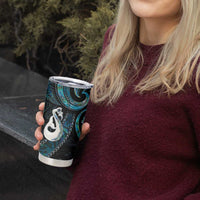 New Zealand Aotearoa Tumbler Cup Maori Manaia Paua Shell Glitter Turquoise LT05 - Polynesian Pride