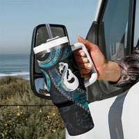 New Zealand Aotearoa Tumbler With Handle Maori Manaia Paua Shell Glitter Turquoise LT05 - Polynesian Pride