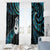 New Zealand Aotearoa Window Curtain Maori Manaia Paua Shell Glitter Turquoise