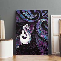 New Zealand Aotearoa Canvas Wall Art Maori Manaia Paua Shell Glitter Purple LT05 - Polynesian Pride