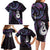 New Zealand Aotearoa Family Matching Long Sleeve Bodycon Dress and Hawaiian Shirt Maori Manaia Paua Shell Glitter Purple