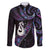 New Zealand Aotearoa Family Matching Long Sleeve Bodycon Dress and Hawaiian Shirt Maori Manaia Paua Shell Glitter Purple