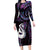 New Zealand Aotearoa Family Matching Long Sleeve Bodycon Dress and Hawaiian Shirt Maori Manaia Paua Shell Glitter Purple