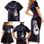 New Zealand Aotearoa Family Matching Short Sleeve Bodycon Dress and Hawaiian Shirt Maori Manaia Paua Shell Glitter Purple