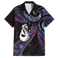 New Zealand Aotearoa Hawaiian Shirt Maori Manaia Paua Shell Glitter Purple LT05 Purple - Polynesian Pride