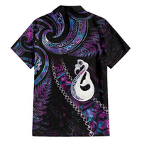 New Zealand Aotearoa Hawaiian Shirt Maori Manaia Paua Shell Glitter Purple LT05 - Polynesian Pride