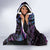 New Zealand Aotearoa Hooded Blanket Maori Manaia Paua Shell Glitter Purple